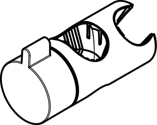 Hansgrohe Schieber aus verchromtem Material, mit offener Konstruktion und einem feststehenden Hebel zur Steuerung des Wasserflusses.